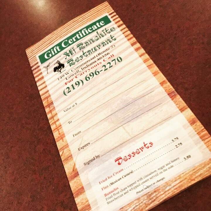 Mi Ranchito - Lowell, IN menu_pic