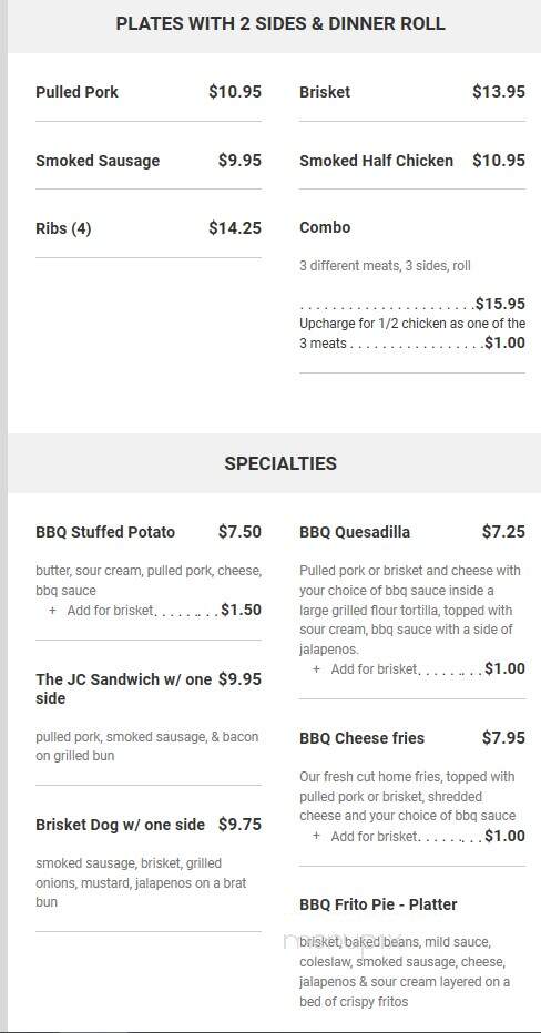 JC'S Bar-B-Q - Van Buren, AR menu_pic
