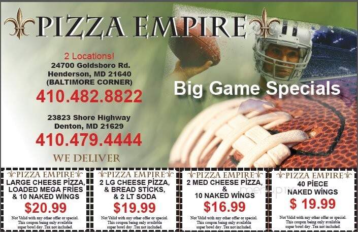 Pizza Empire - Henderson, MD menu_pic