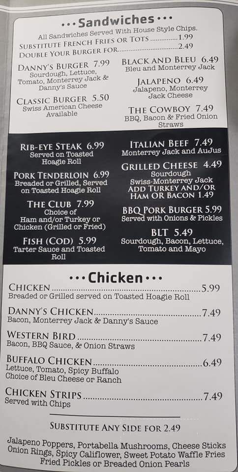 Danny's Bar & Grill - Effingham, IL menu_pic