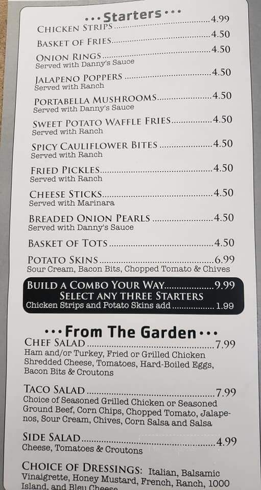 Danny's Bar & Grill - Effingham, IL menu_pic