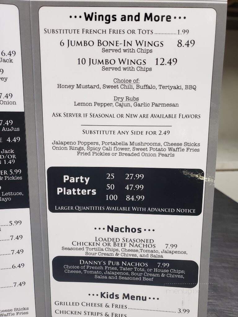 Danny's Bar & Grill - Effingham, IL menu_pic