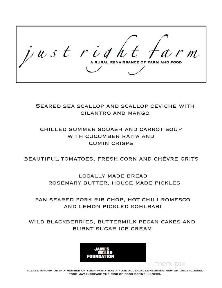 Just Right Farm - Plympton, MA menu_pic
