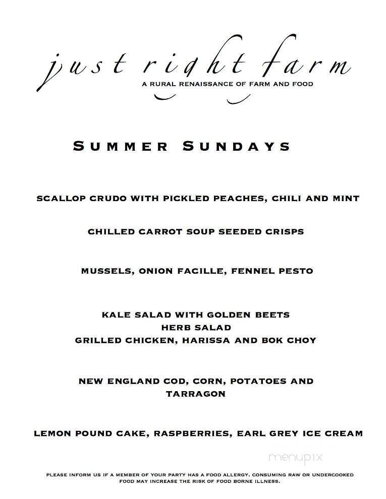 Just Right Farm - Plympton, MA menu_pic