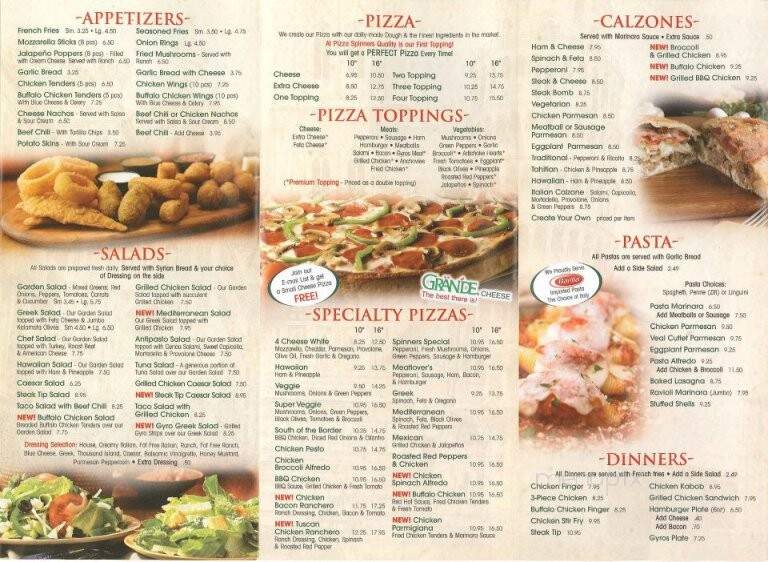 Pizza Spinners - Lee, NH menu_pic