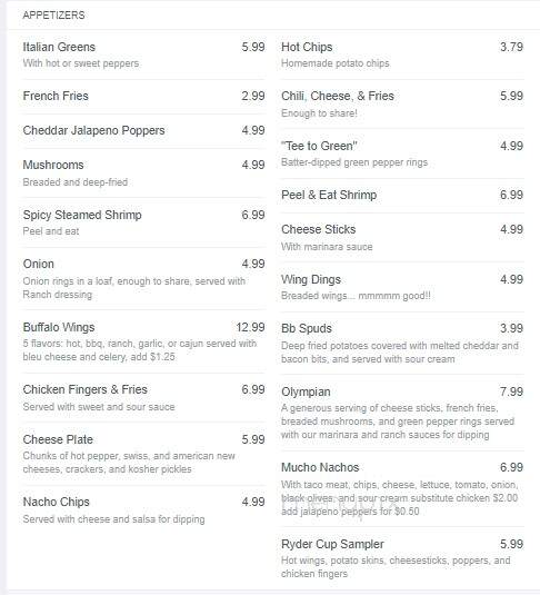 B B Rooners - Salem, OH menu_pic