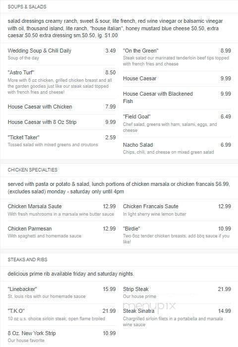 B B Rooners - Salem, OH menu_pic