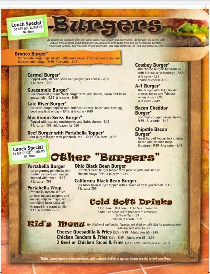 Carmel's - Dayton, OH menu_pic