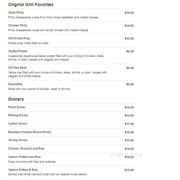 Original Grill - Cleveland, OH menu_pic