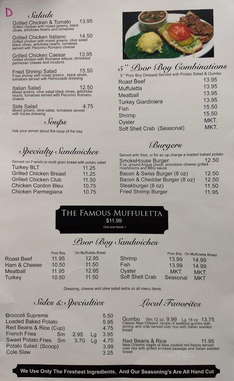 DiMartino's Famous New Orleans Muffulettas - Covington, LA menu_pic