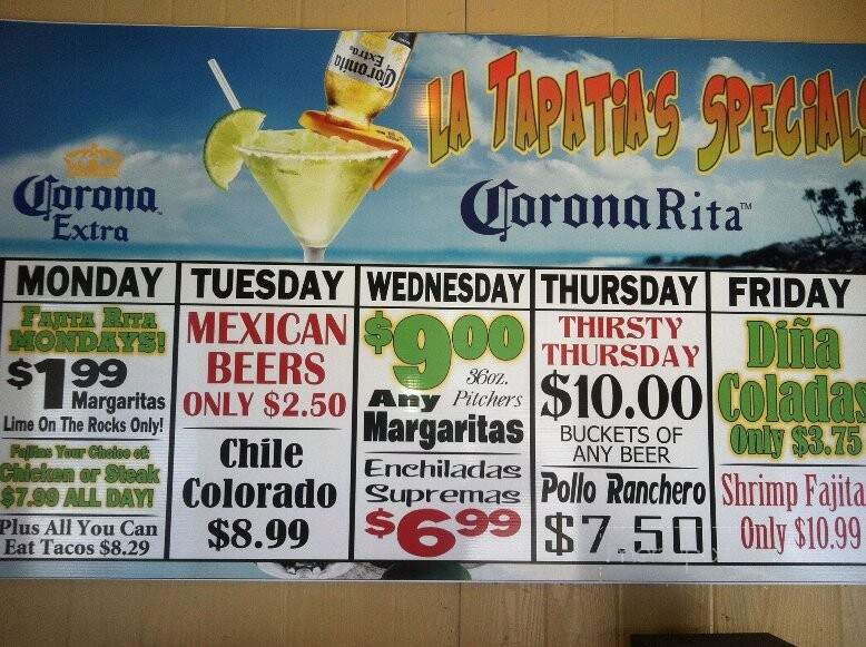 La Tapatia - Beaver Dam, WI menu_pic