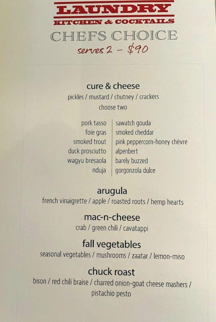 The Laundry - Steamboat Springs, CO menu_pic