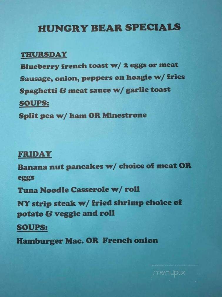 Hungry Bear - Plattsburgh, NY menu_pic