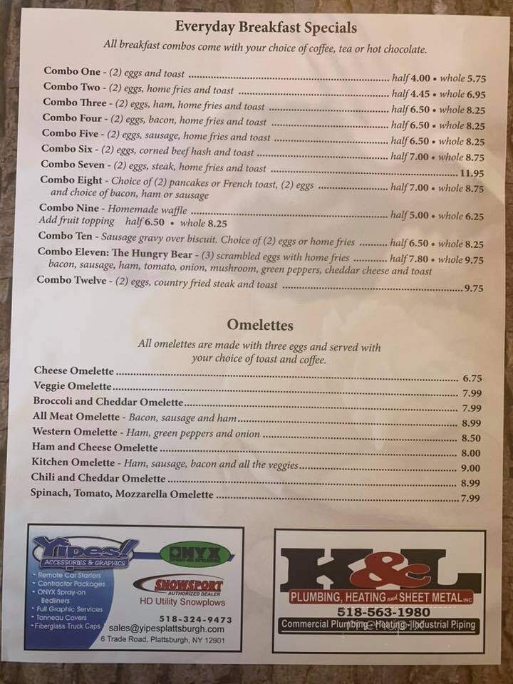Hungry Bear - Plattsburgh, NY menu_pic
