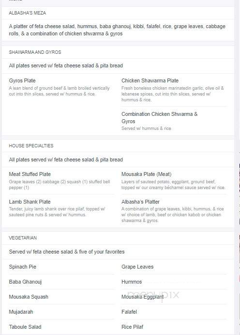 Albasha Greek and Lebanese Restaurant - Hammond - Hammond, LA menu_pic