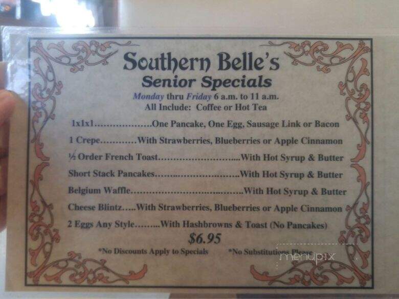 Southern Belle's - Yorkville, IL menu_pic