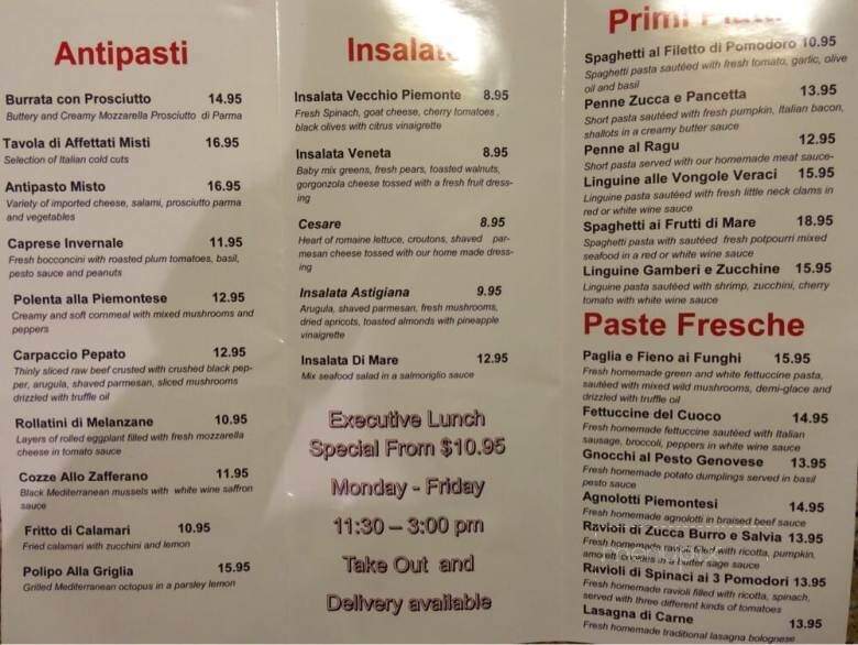 Osteria Vecchio Piemonte - Miami, FL menu_pic