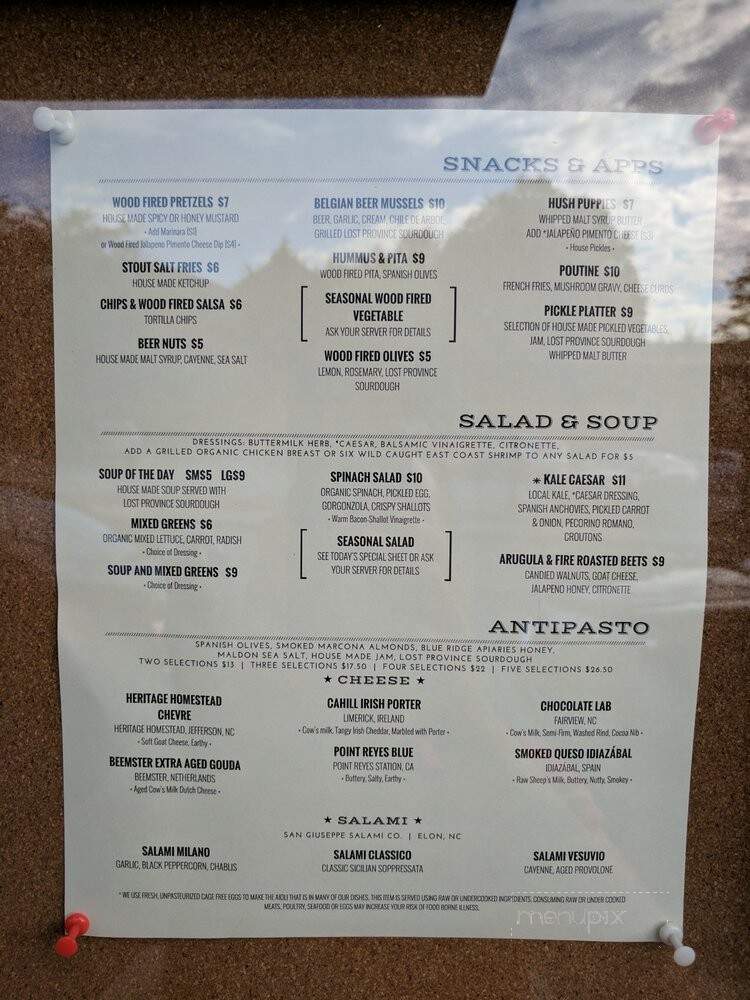 Lost Province Brewing Co - Boone, NC menu_pic