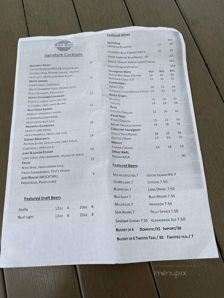 Sun Sun - Key West, FL menu_pic