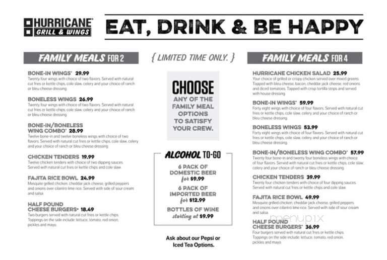 Hurricane Grill & Wings - Niceville, FL menu_pic