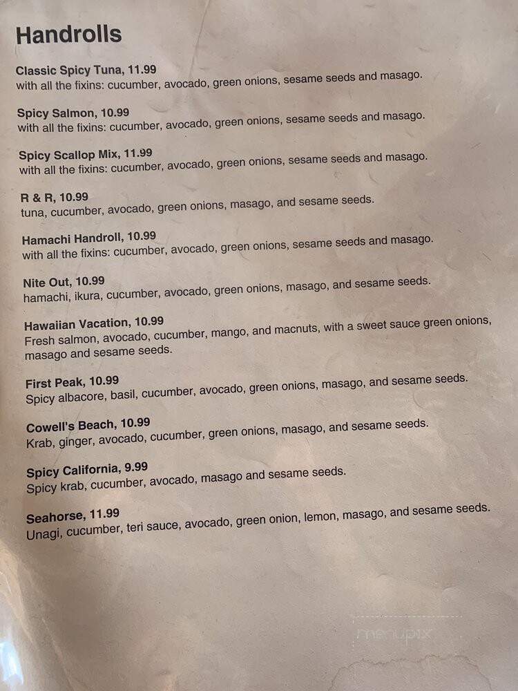 Tahoe City Sushi - Tahoe City, CA menu_pic