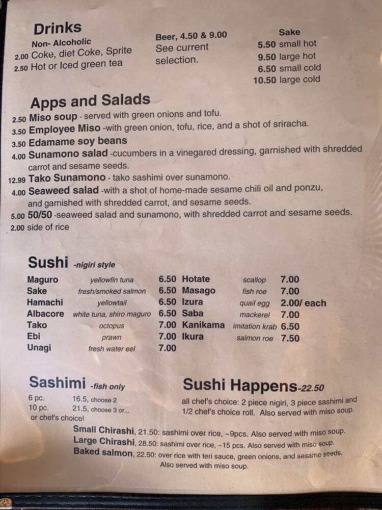 Tahoe City Sushi - Tahoe City, CA menu_pic