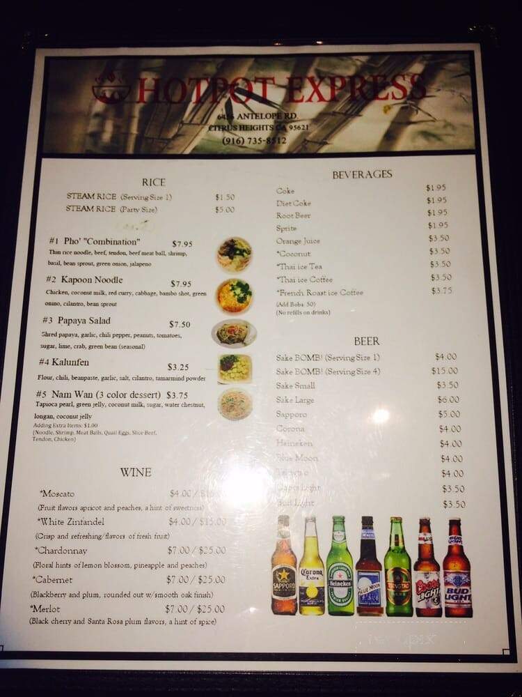 Hotpot Express - Citrus Heights, CA menu_pic