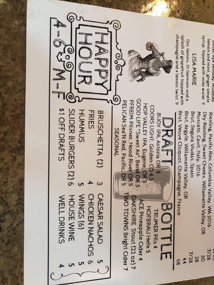 B Squared Wine Bar - Eugene, OR menu_pic