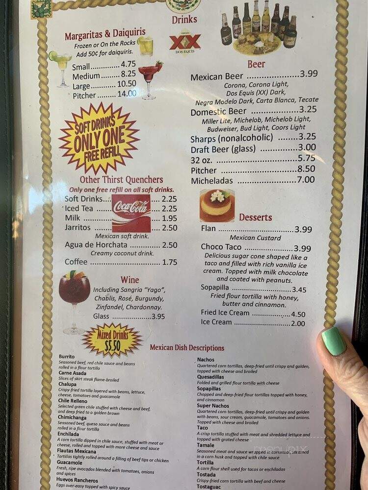 Hola Mexico - Columbia, SC menu_pic