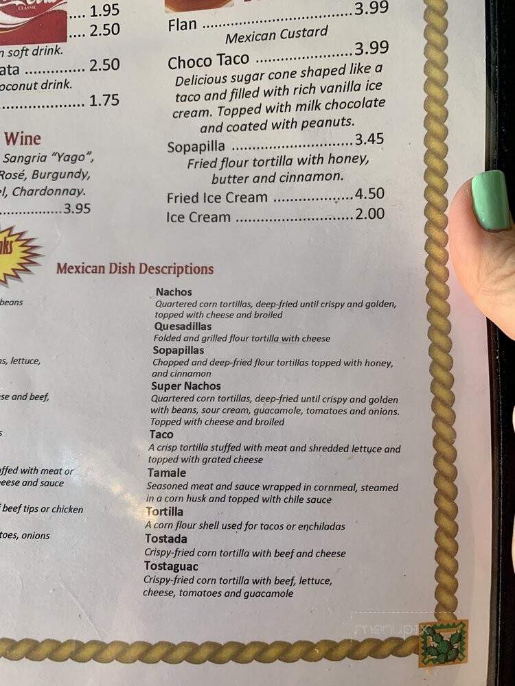 Hola Mexico - Columbia, SC menu_pic