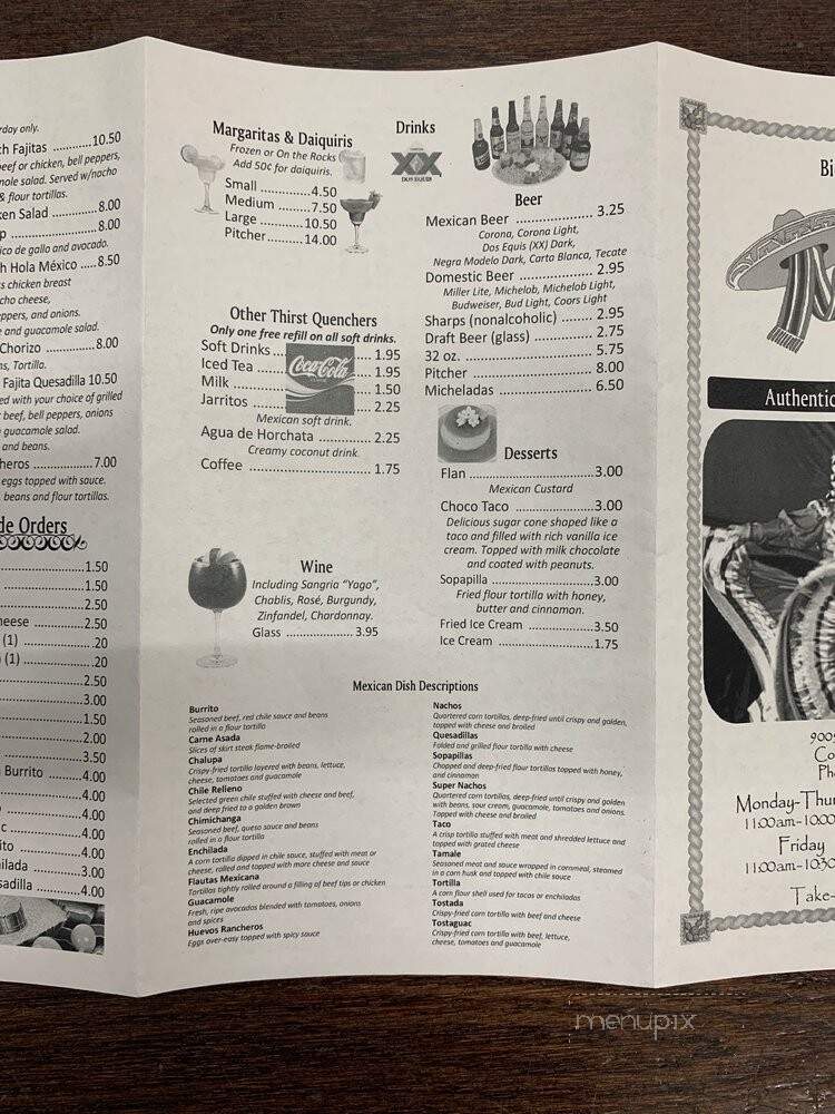 Hola Mexico - Columbia, SC menu_pic