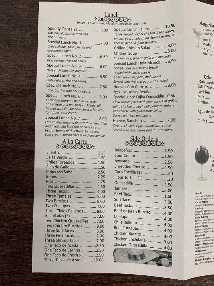 Hola Mexico - Columbia, SC menu_pic