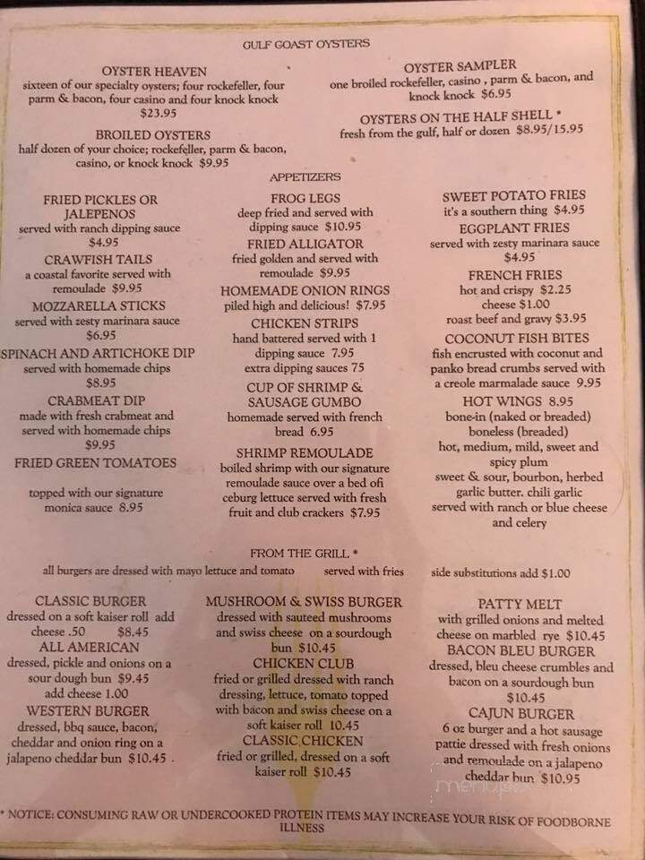 Knock Knock Bar - Waveland, MS menu_pic