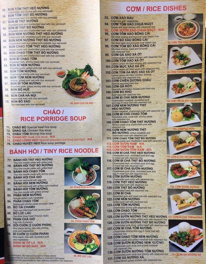 Pho 999 - Van Nuys, CA menu_pic
