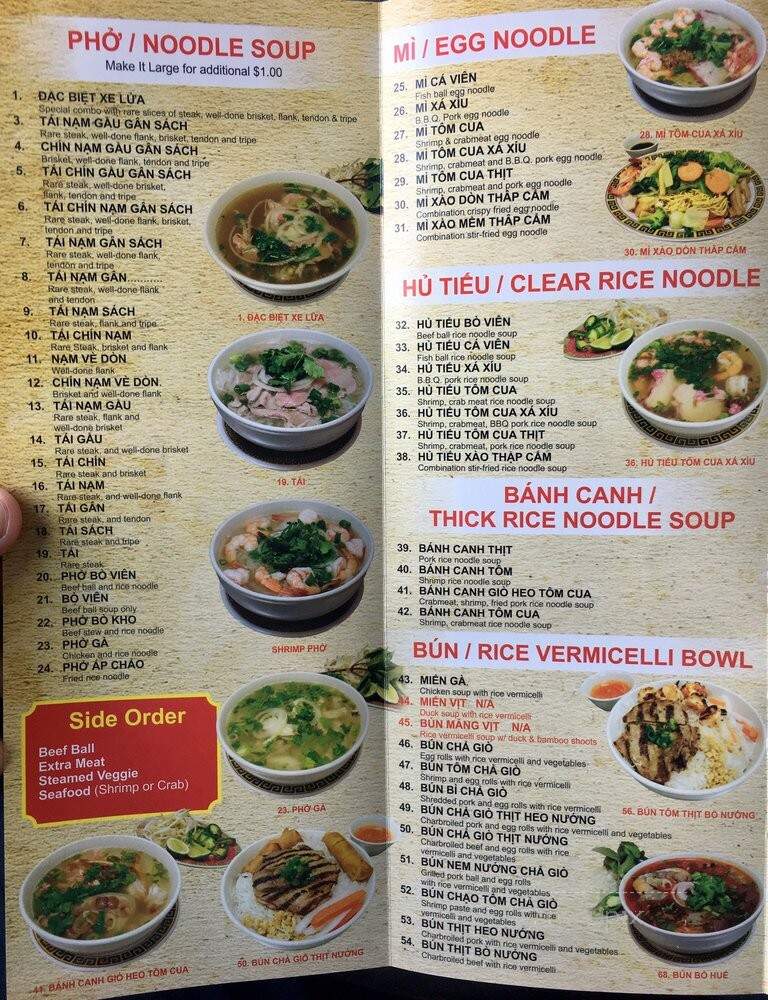 Pho 999 - Van Nuys, CA menu_pic