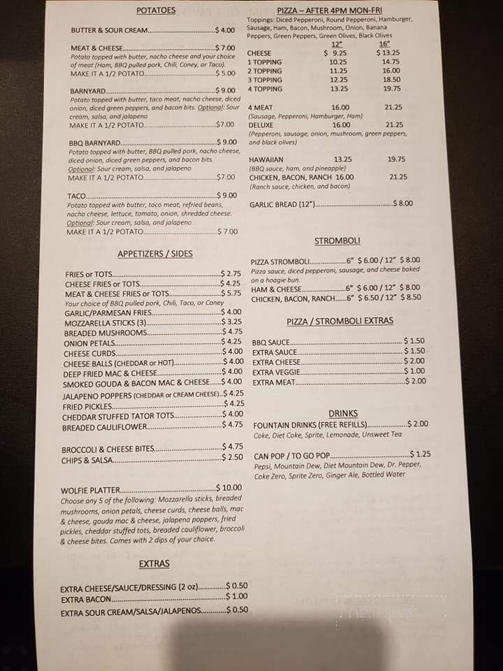 Time-Out Tavern Incorporated - Van Buren, IN menu_pic
