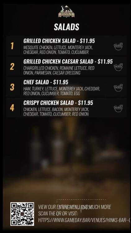 Hink's Bar & Grill - Sycamore, IL menu_pic