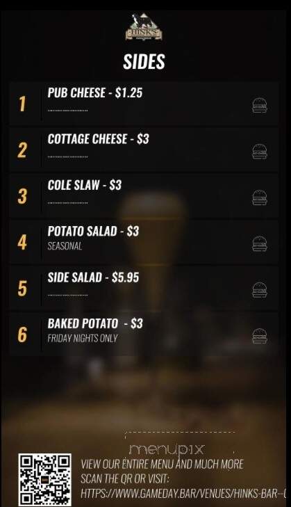 Hink's Bar & Grill - Sycamore, IL menu_pic