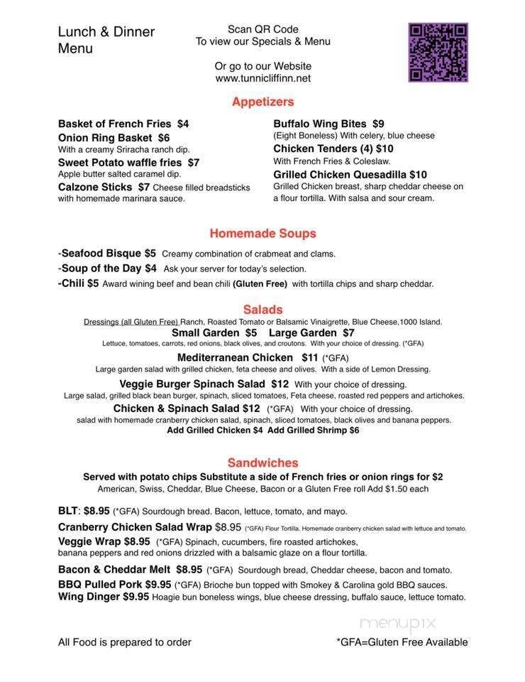 The Pit at the Tunnicliff Inn - Cooperstown, NY menu_pic