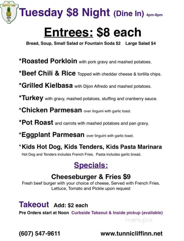 The Pit at the Tunnicliff Inn - Cooperstown, NY menu_pic