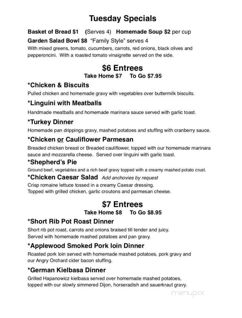 The Pit at the Tunnicliff Inn - Cooperstown, NY menu_pic