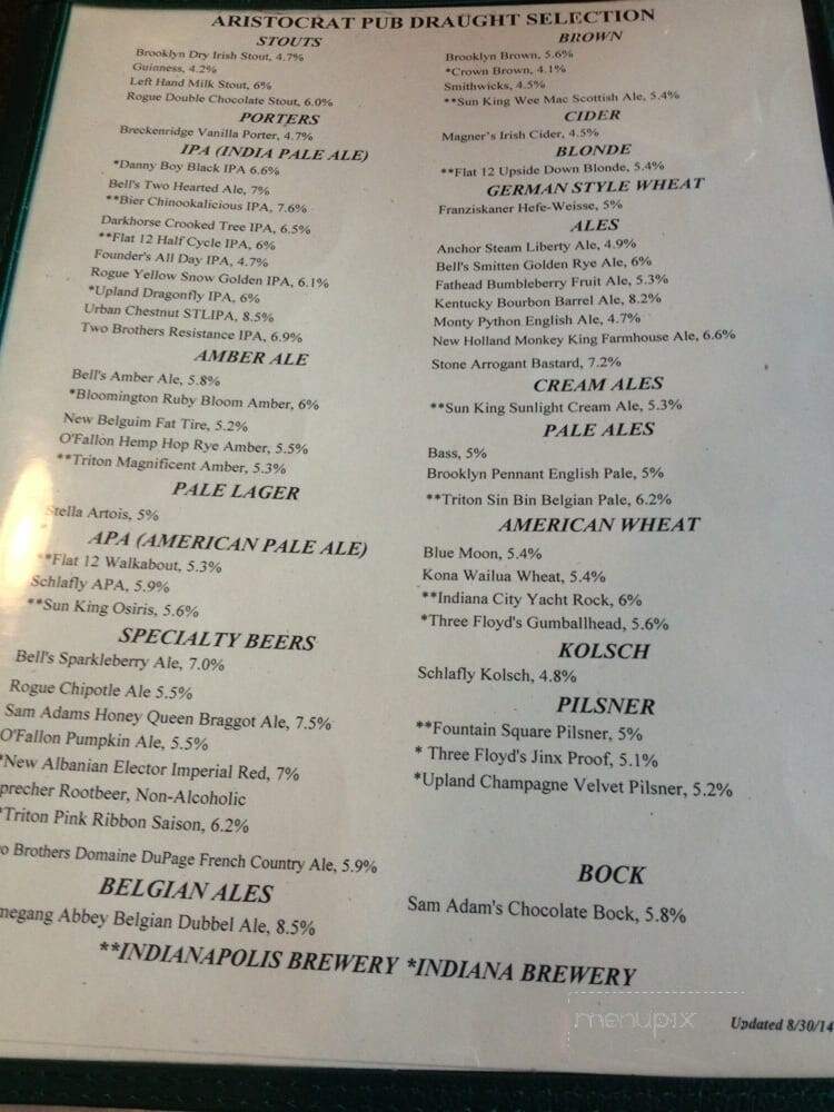 Aristocrat Pub & Restaurant - Indianapolis, IN