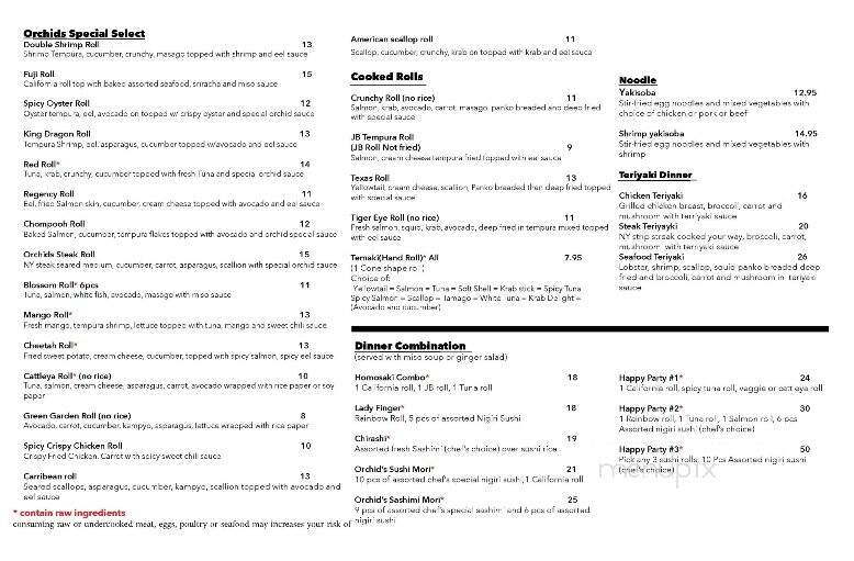 Orchids Thai Restaurant - Port Richey, FL menu_pic