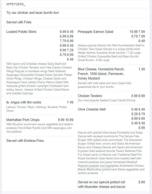 Lamplight Grill - Ionia, MI menu_pic