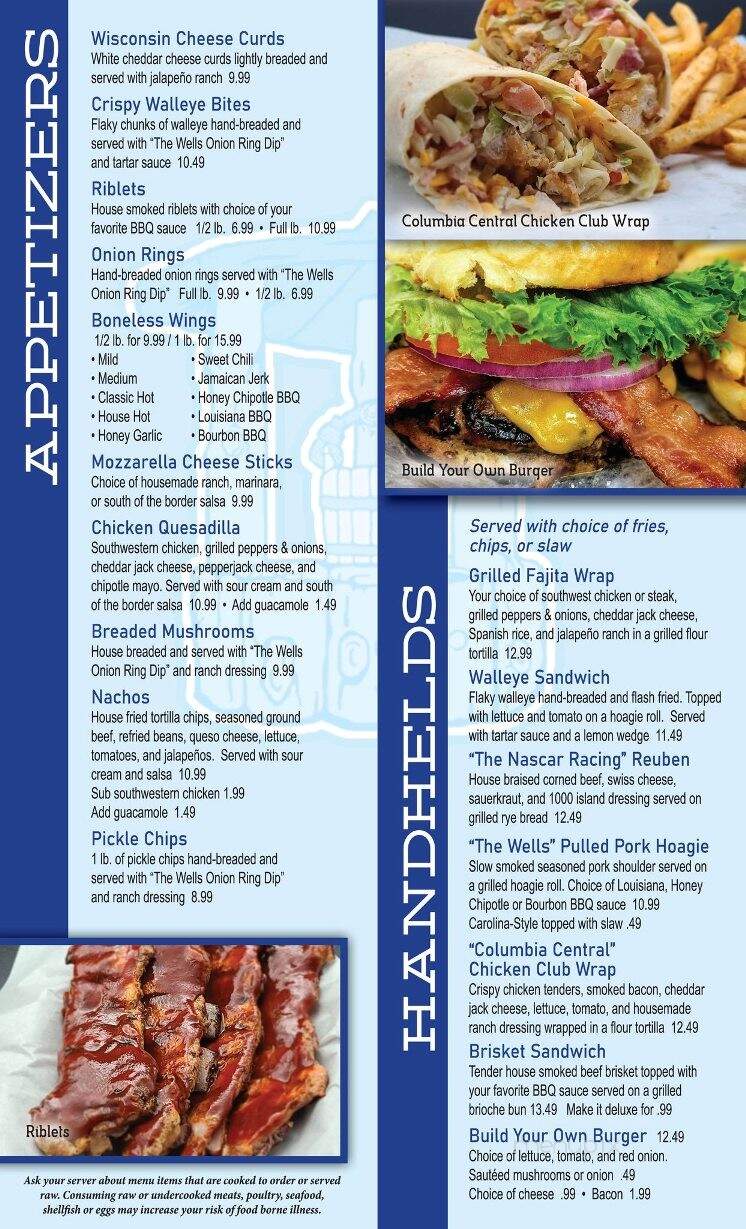 Artesian Wells Sports Tavern - Cement City, MI menu_pic