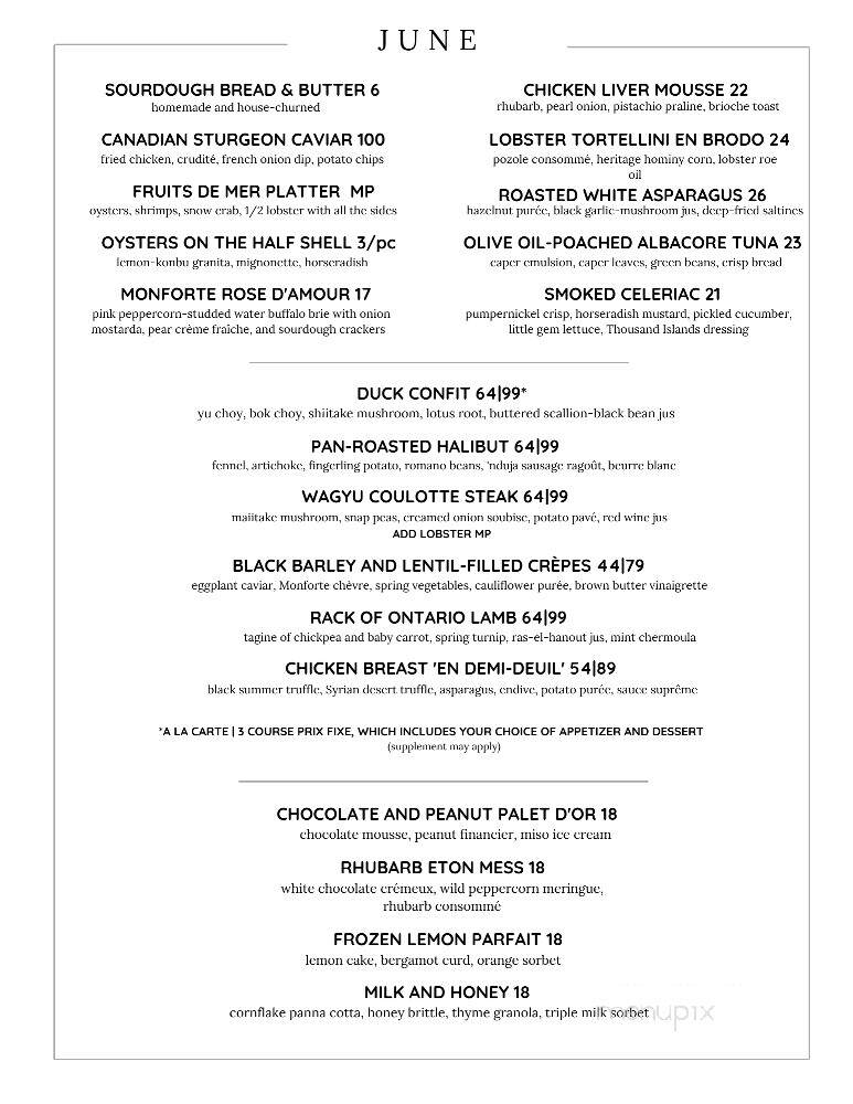 The Old Prune - Stratford, ON menu_pic