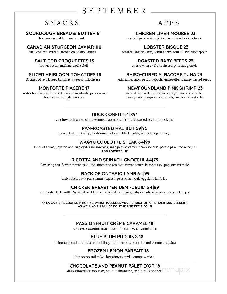 The Old Prune - Stratford, ON menu_pic