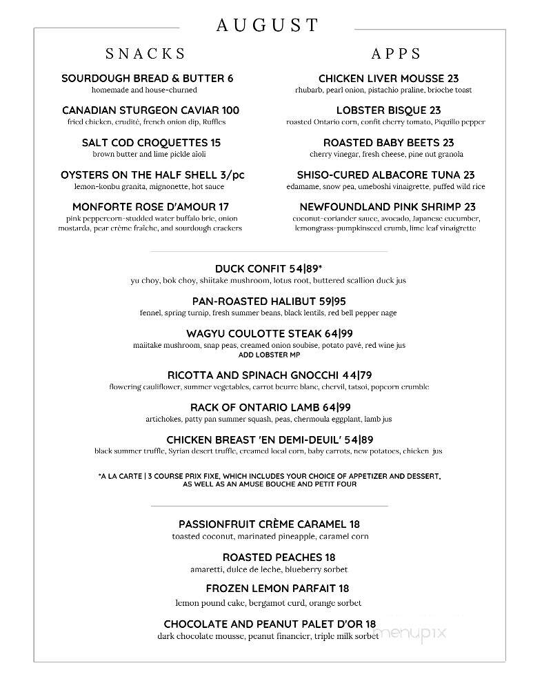 The Old Prune - Stratford, ON menu_pic
