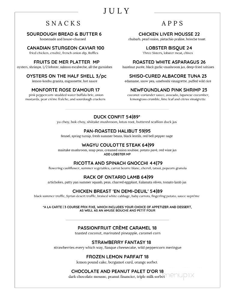 The Old Prune - Stratford, ON menu_pic