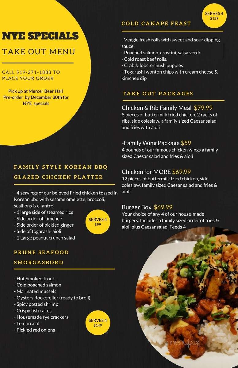 The Old Prune - Stratford, ON menu_pic